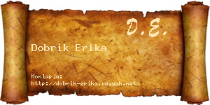 Dobrik Erika névjegykártya